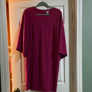 Chico's Pink Dolman Sleeve V-Neck Dress for Work